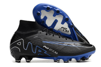 Unisex Nike Air Zoom Mercurial Superfly 9 Elite AG Football Boots - Black/Blue/White