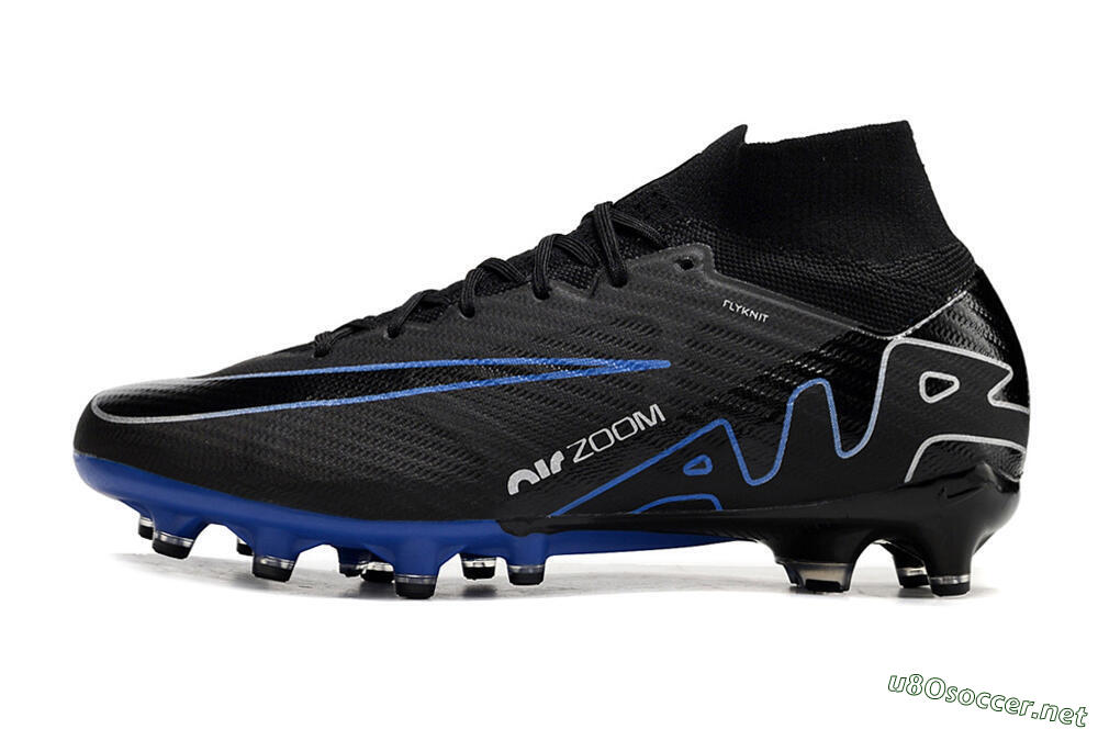 Unisex Nike Air Zoom Mercurial Superfly 9 Elite AG Football Boots - Black/Blue/White 0