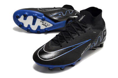 Unisex Nike Air Zoom Mercurial Superfly 9 Elite AG Football Boots - Black/Blue/White