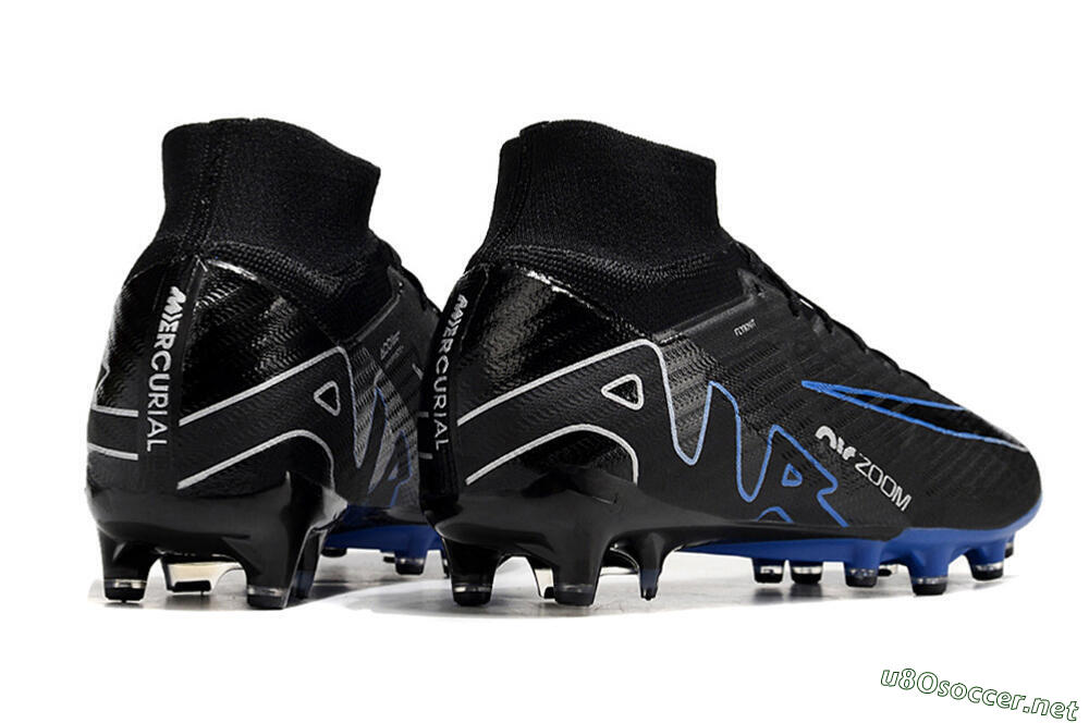 Unisex Nike Air Zoom Mercurial Superfly 9 Elite AG Football Boots - Black/Blue/White 6