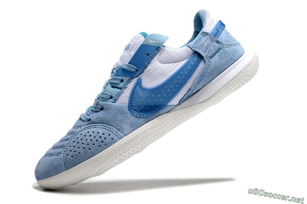 Men's Nike Street Gato IC Football Shoes - Blue/White 5