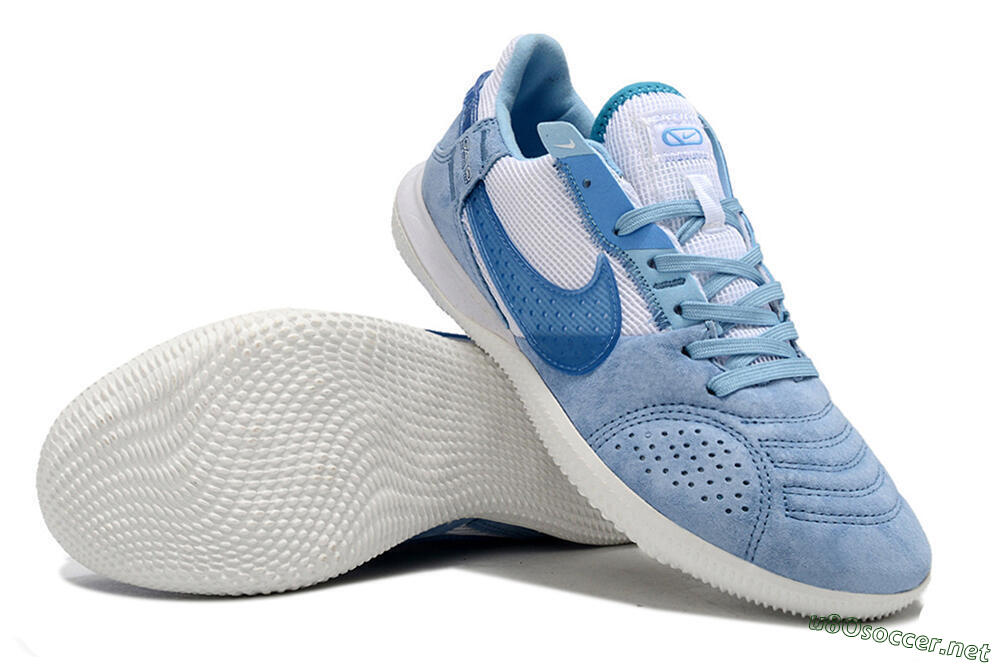 Men's Nike Street Gato IC Football Shoes - Blue/White 3