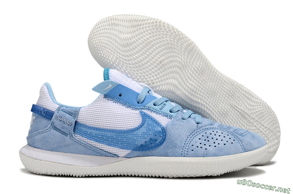 Men's Nike Street Gato IC Football Shoes - Blue/White 2