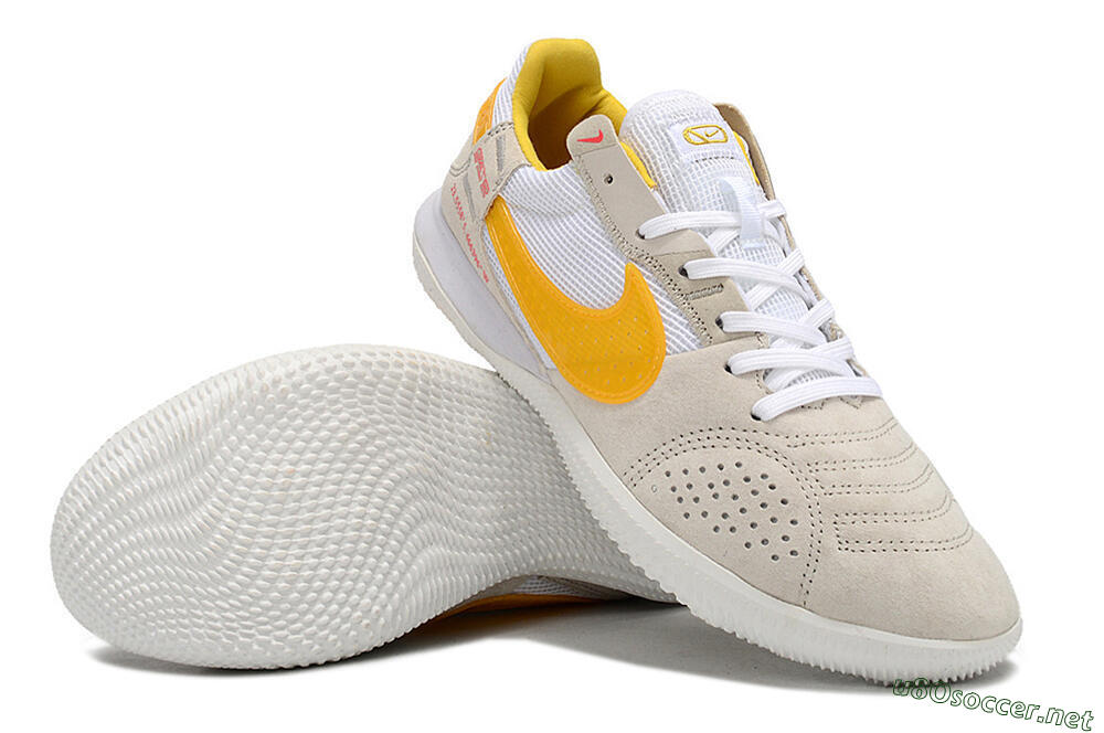 Men's Nike Street Gato IC Football Shoes - Beige/Yellow/White 3