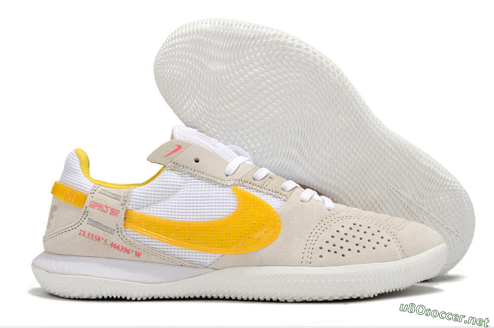 Men's Nike Street Gato IC Football Shoes - Beige/Yellow/White 2