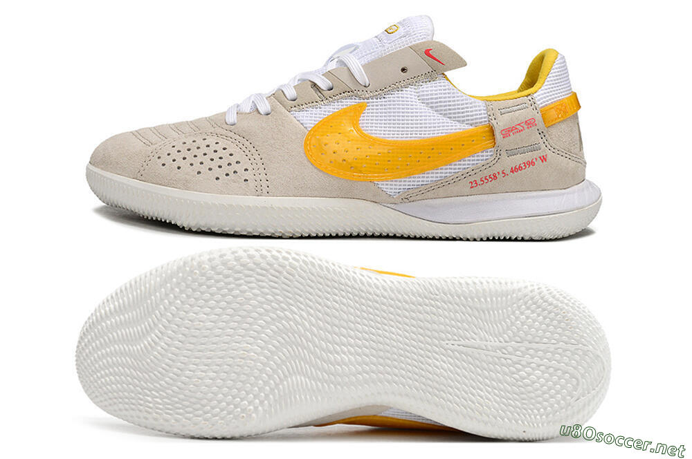 Men's Nike Street Gato IC Football Shoes - Beige/Yellow/White 1