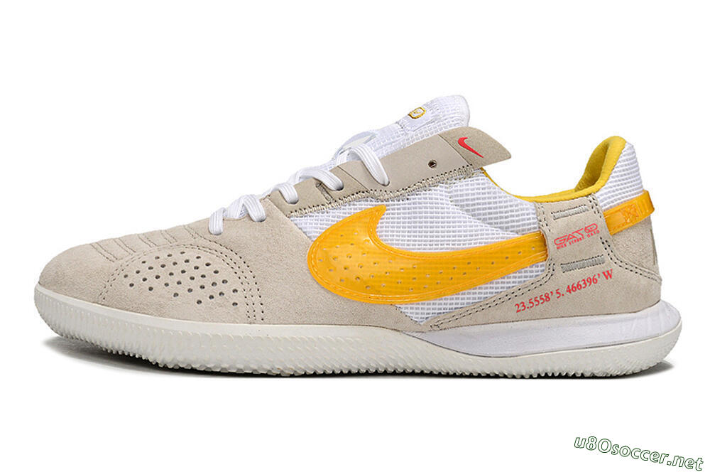 Men's Nike Street Gato IC Football Shoes - Beige/Yellow/White 0