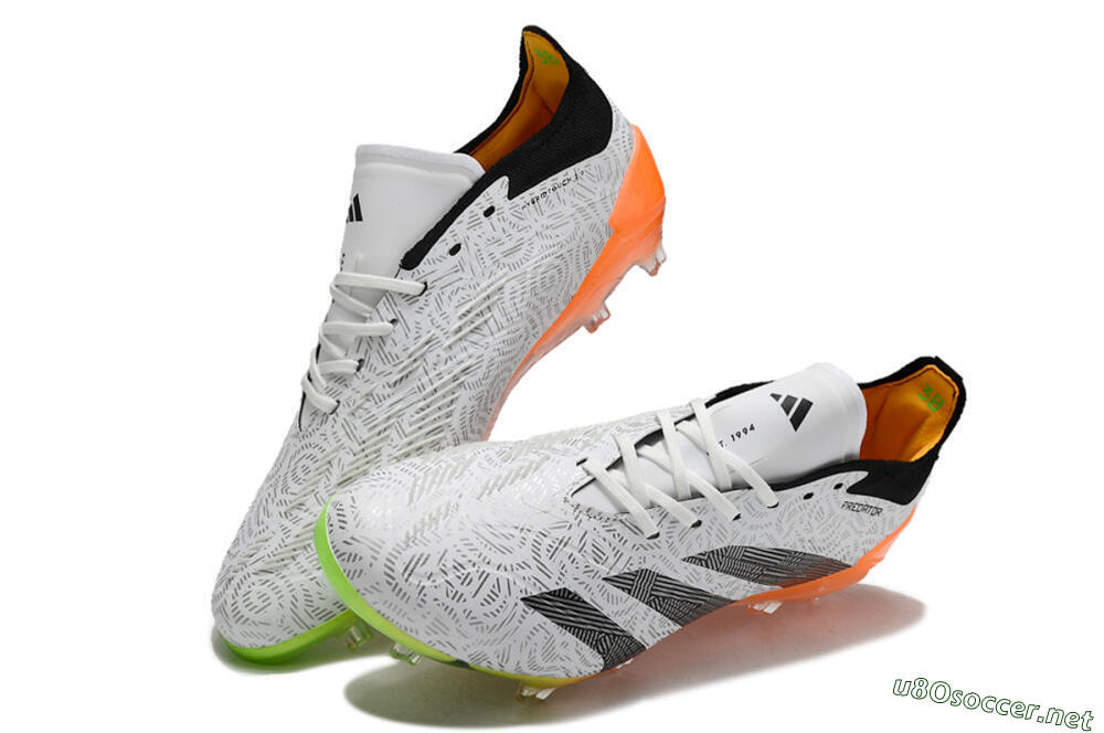 Men's Adidas Predator Accuracy.1 FG Football Boots - White/Black/Orange 4