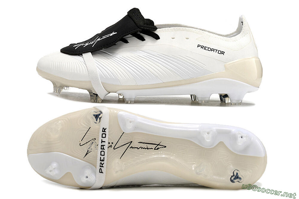 Unisex Adidas Predator Elite Foldover Tongue FG Football Boots - Beige/Black/White 1