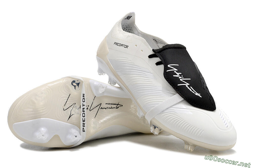 Unisex Adidas Predator Elite Foldover Tongue FG Football Boots - Beige/Black/White 3