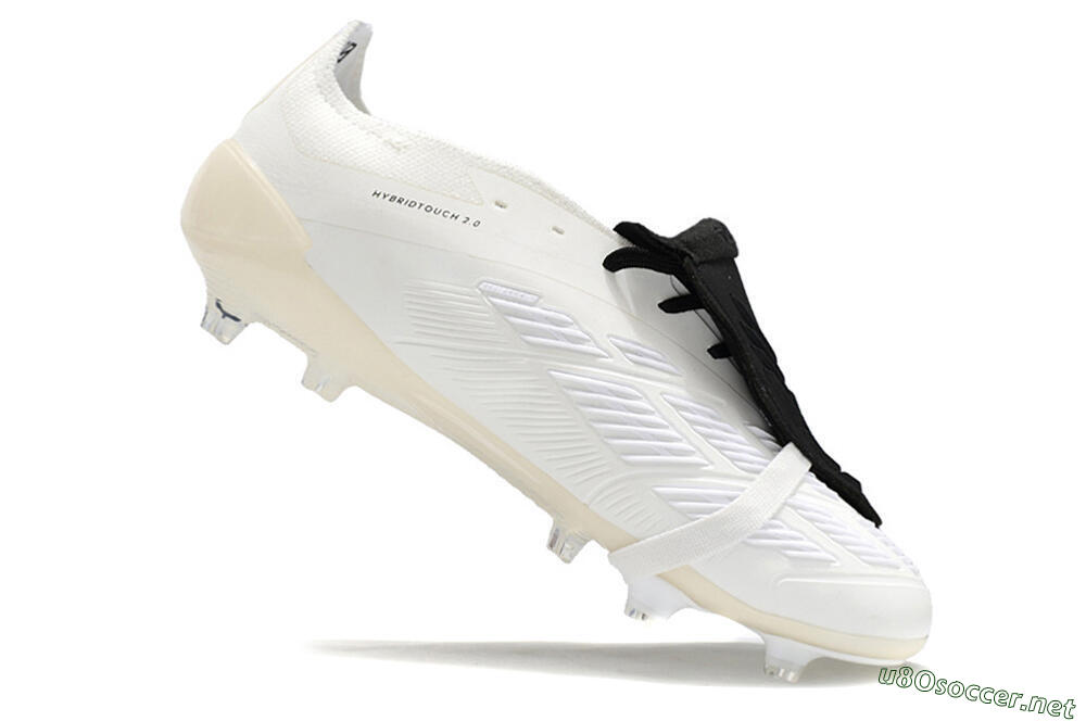 Unisex Adidas Predator Elite Foldover Tongue FG Football Boots - Beige/Black/White 4