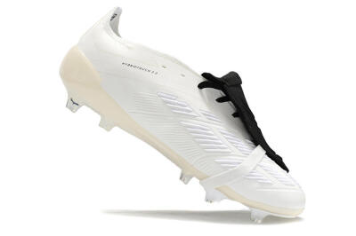 Unisex Adidas Predator Elite Foldover Tongue FG Football Boots - Beige/Black/White