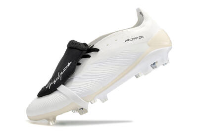 Unisex Adidas Predator Elite Foldover Tongue FG Football Boots - Beige/Black/White