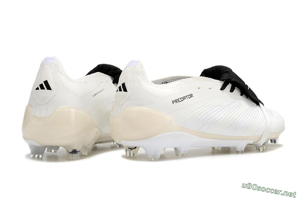 Unisex Adidas Predator Elite Foldover Tongue FG Football Boots - Beige/Black/White 6