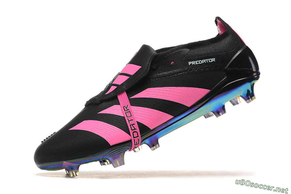 Men's Adidas Predator Elite Foldover Tongue FG Football Boots - Black/Pink 8