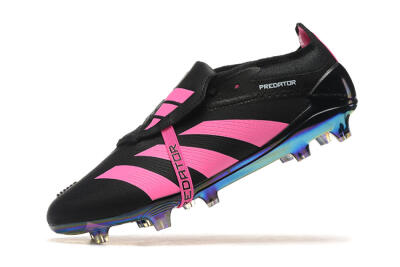 Men's Adidas Predator Elite Foldover Tongue FG Football Boots - Black/Pink