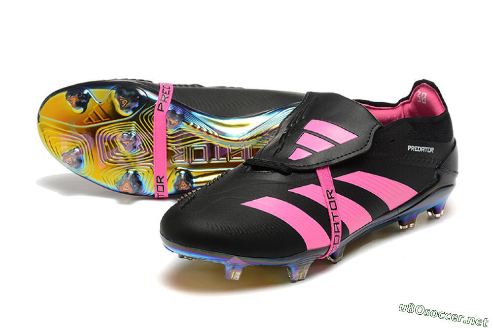 Men's Adidas Predator Elite Foldover Tongue FG Football Boots - Black/Pink 3