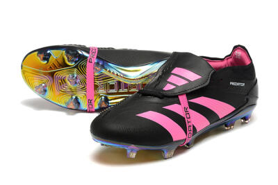 Men's Adidas Predator Elite Foldover Tongue FG Football Boots - Black/Pink