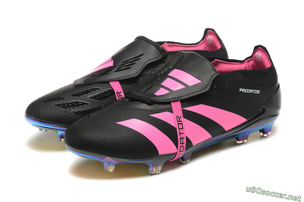 Men's Adidas Predator Elite Foldover Tongue FG Football Boots - Black/Pink 5