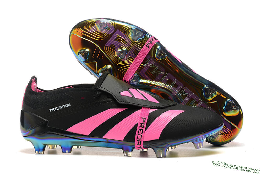 Men's Adidas Predator Elite Foldover Tongue FG Football Boots - Black/Pink 2