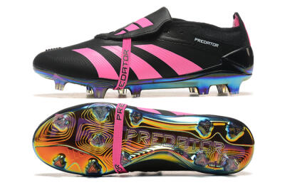 Men's Adidas Predator Elite Foldover Tongue FG Football Boots - Black/Pink