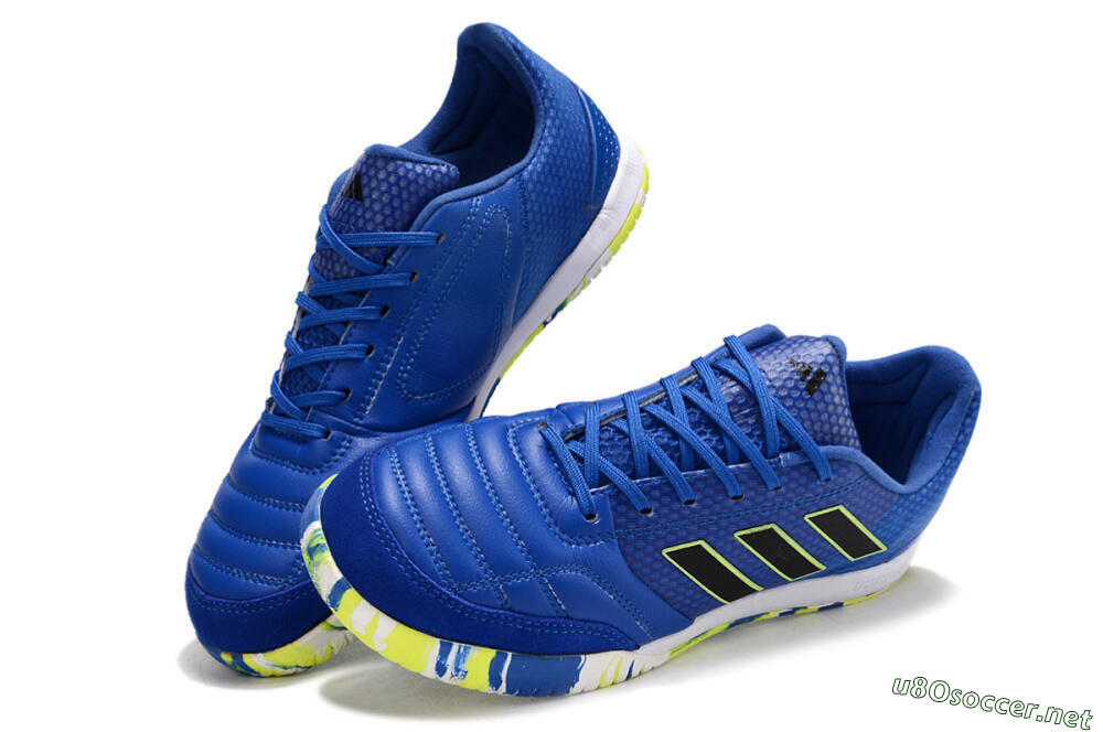 Men's Adidas Top Sala FG Football Shoes - Blue/Black/Yellow 3