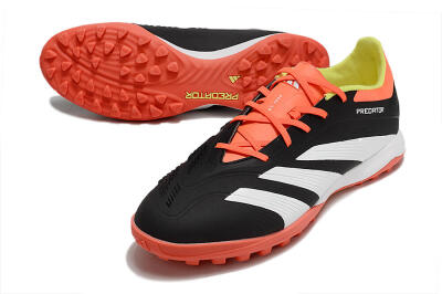 Men's Adidas Predator 24 Elite TF Football Shoes - Black/White/Orange