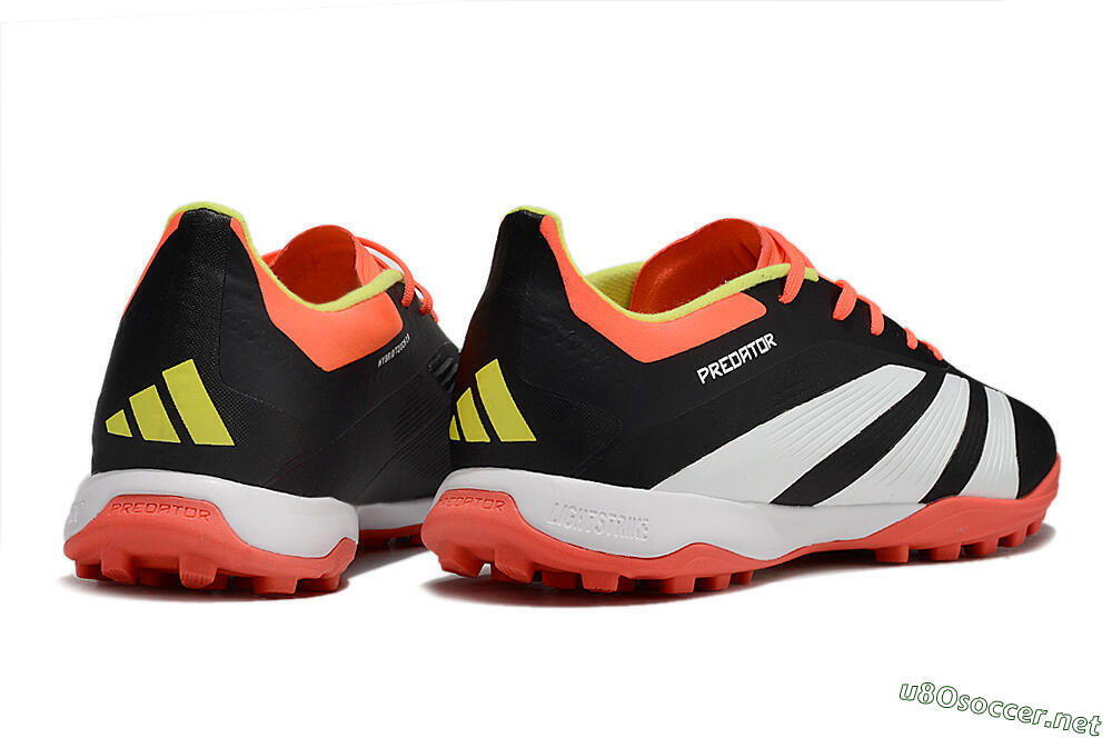Men's Adidas Predator 24 Elite TF Football Shoes - Black/White/Orange 6