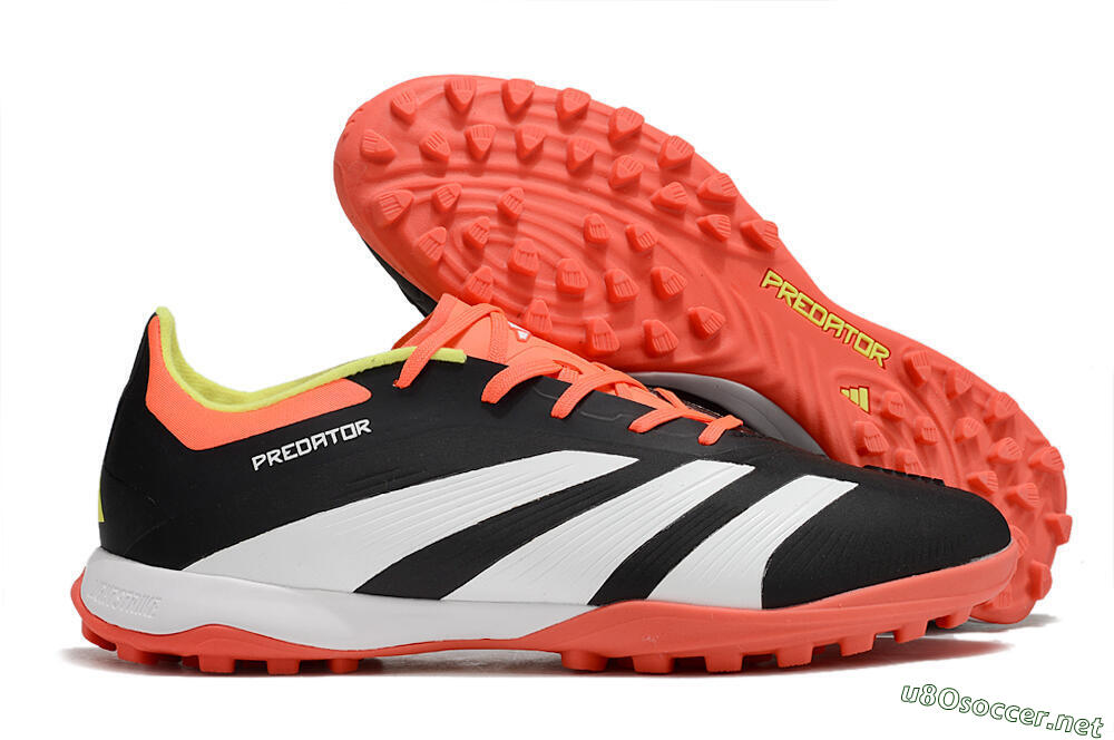 Men's Adidas Predator 24 Elite TF Football Shoes - Black/White/Orange 2
