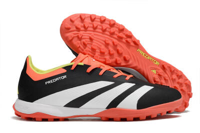Men's Adidas Predator 24 Elite TF Football Shoes - Black/White/Orange
