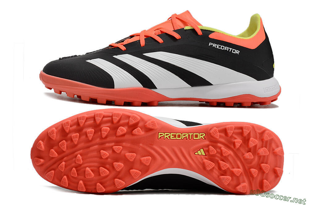 Men's Adidas Predator 24 Elite TF Football Shoes - Black/White/Orange 1