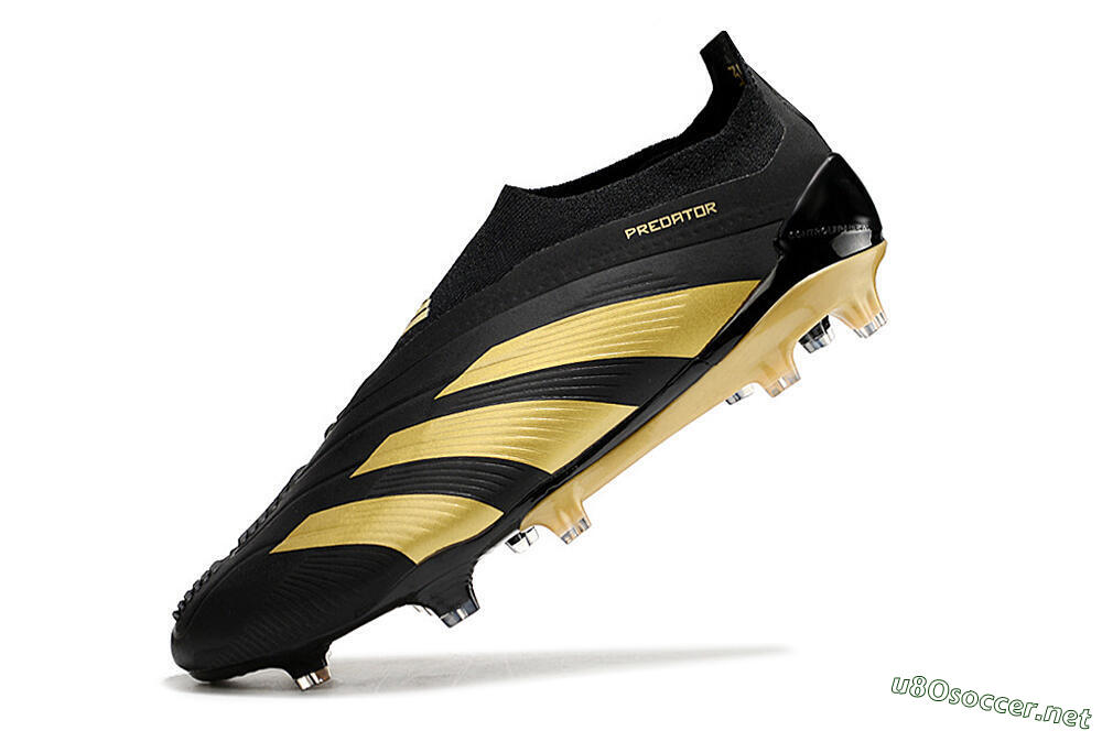 Men's Adidas Predator Accuracy+ Laceless FG Football Boots - Black/Gold 5