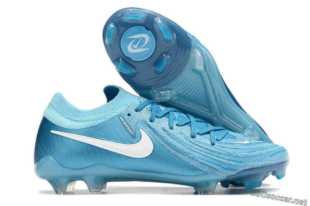 Men's Nike Phantom Luna Elite NU FG Football Boots - Light Blue/White 2
