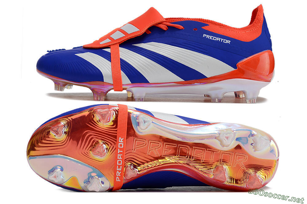 Unisex Adidas Predator Elite Foldover Tongue FG Football Boots - Blue/White/Red 1