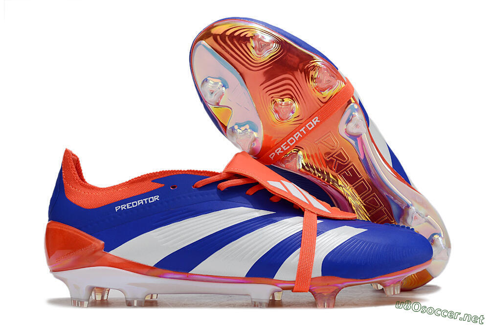 Unisex Adidas Predator Elite Foldover Tongue FG Football Boots - Blue/White/Red 2