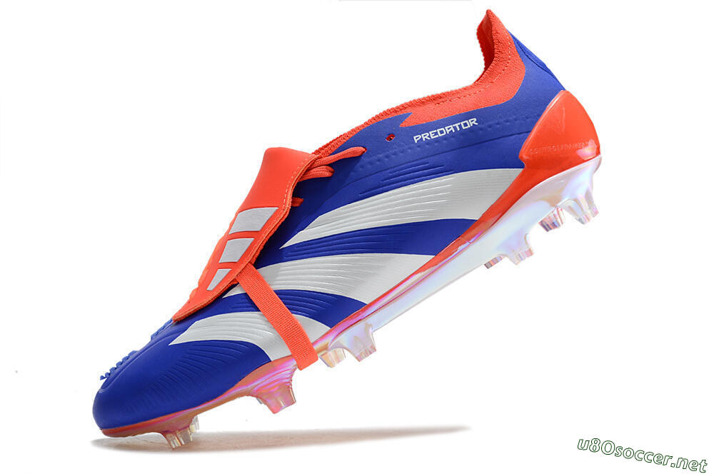 Unisex Adidas Predator Elite Foldover Tongue FG Football Boots - Blue/White/Red 5