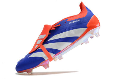 Unisex Adidas Predator Elite Foldover Tongue FG Football Boots - Blue/White/Red