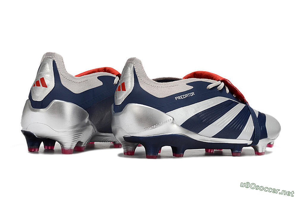 Men's Adidas Predator Elite Foldover Tongue FG Football Boots - Silver/Black/Red 6