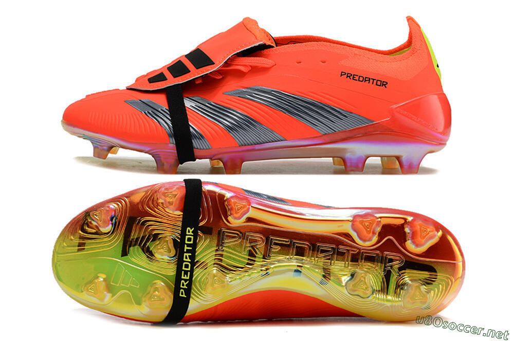 Unisex Adidas Predator Elite Foldover Tongue FG Football Boots - Red/Black/Yellow 1