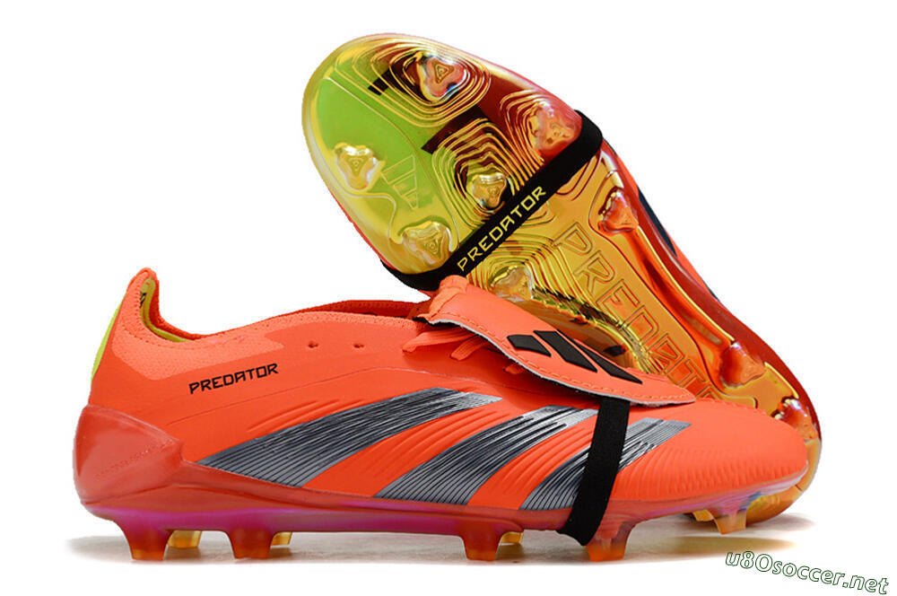 Unisex Adidas Predator Elite Foldover Tongue FG Football Boots - Red/Black/Yellow 2