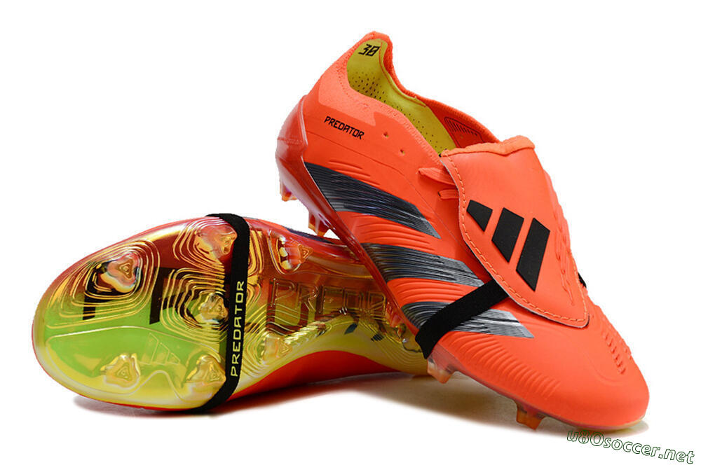 Unisex Adidas Predator Elite Foldover Tongue FG Football Boots - Red/Black/Yellow 3