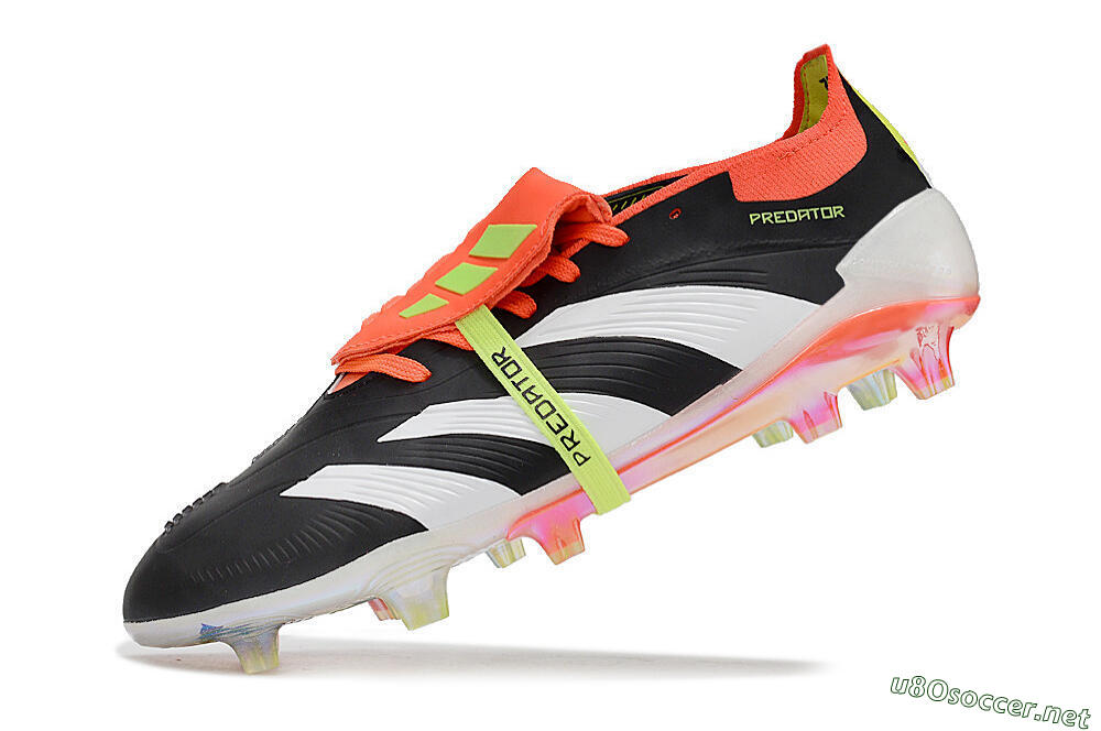 Unisex Adidas Predator Elite Foldover Tongue FG Football Boots - Black/White/Orange 5
