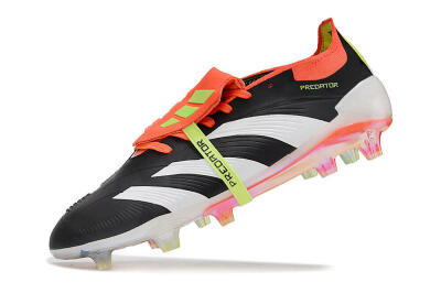 Unisex Adidas Predator Elite Foldover Tongue FG Football Boots - Black/White/Orange