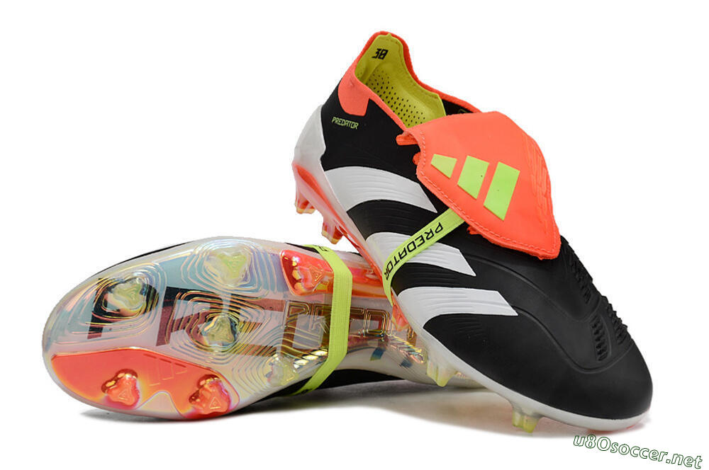 Unisex Adidas Predator Elite Foldover Tongue FG Football Boots - Black/White/Orange 3