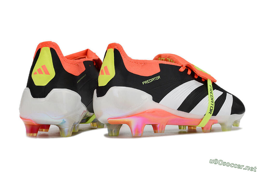 Unisex Adidas Predator Elite Foldover Tongue FG Football Boots - Black/White/Orange 6