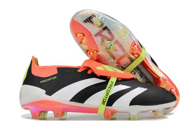Unisex Adidas Predator Elite Foldover Tongue FG Football Boots - Black/White/Orange