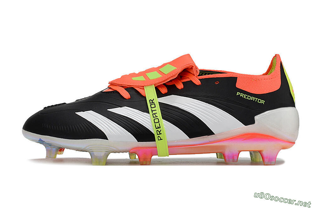 Unisex Adidas Predator Elite Foldover Tongue FG Football Boots - Black/White/Orange 0