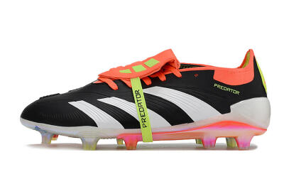 Unisex Adidas Predator Elite Foldover Tongue FG Football Boots - Black/White/Orange
