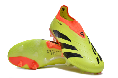 Men's Adidas Predator Accuracy+ Laceless FG Football Boots - Yellow/Black/Orange