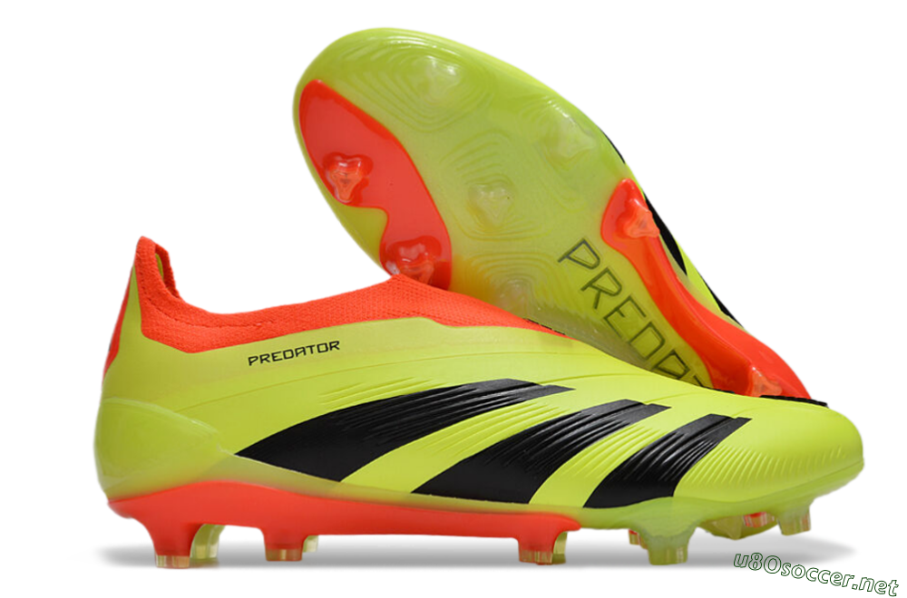 Men's Adidas Predator Accuracy+ Laceless FG Football Boots - Yellow/Black/Orange 2
